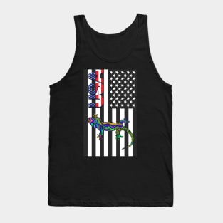 Island night lizard usa flag Tank Top